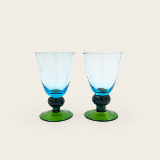 Green and Blue Glasses (Set of 2)